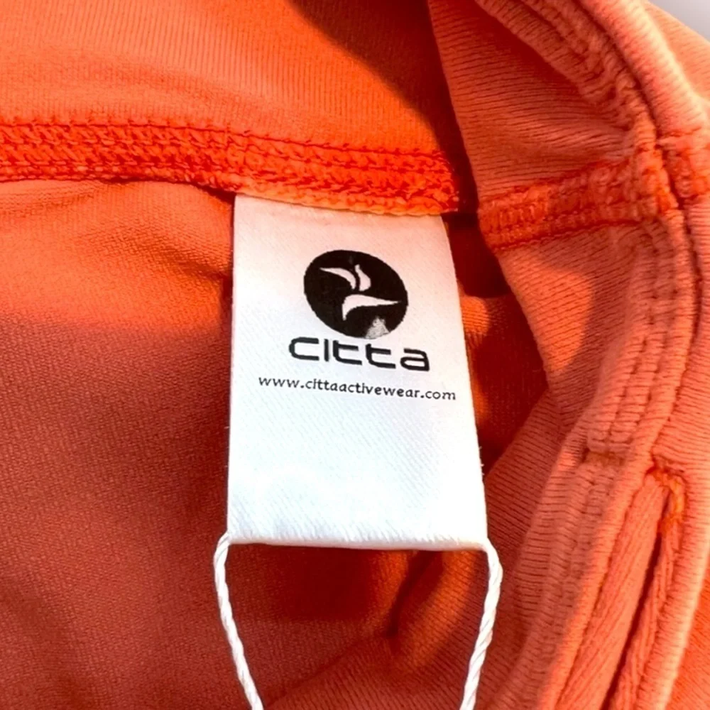 Citta X Kayla Wang Athletic Bike Shorts Autumn Sunset Orange Long Women's M NWT